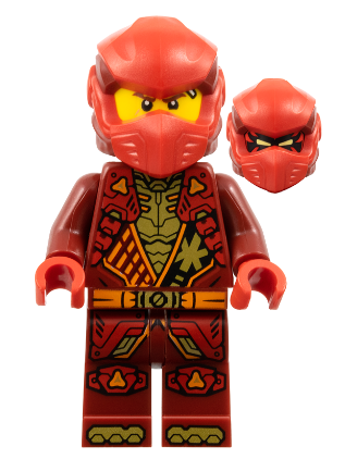 lego 2025 mini figurine njo930 Kai Dragons Rising, Tunic with Shoulder Armor, Dark Red and Red Head Wrap 