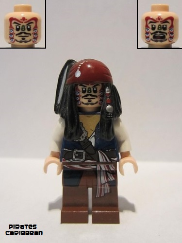 lego 2011 mini figurine poc010 Captain Jack Sparrow Cannibal  