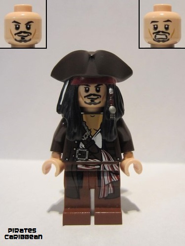 lego 2011 mini figurine poc011 Captain Jack Sparrow With Tricorne 