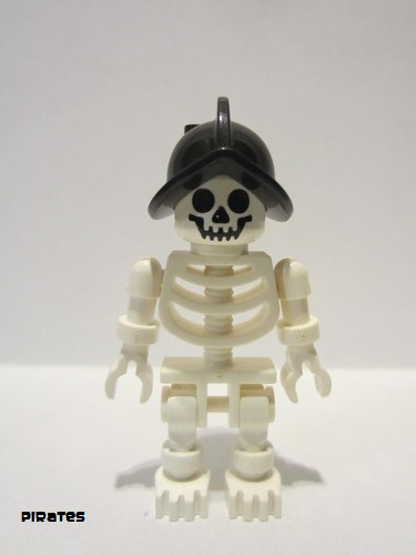 lego 1996 mini figurine gen011 Skeleton With Standard Skull, Black Conquistador Helmet
 