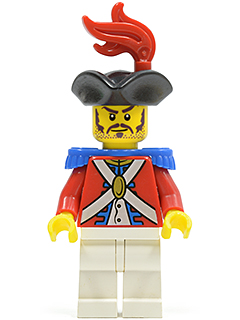lego 2010 mini figurine pi119 Imperial Soldier II - Officer With Red Plume, Long Moustache 