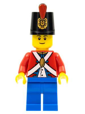 lego 2011 mini figurine pi135a Imperial Soldier II Shako Hat Printed, Blue Legs, Male, Black Eyebrows 