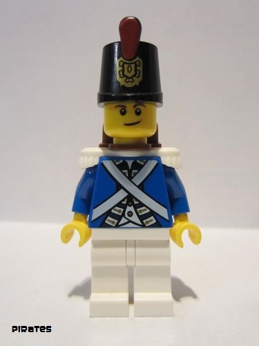 lego 2015 mini figurine pi153 Bluecoat Soldier 2 Lopsided Smile 