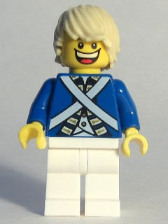 lego 2015 mini figurine pi175 Bluecoat Soldier 7 Tousled Hair (Head 4549620) 