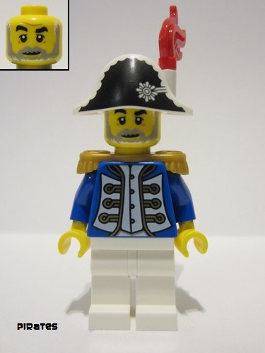 lego 2023 mini figurine pi191 Imperial Soldier IV Governor Male, Black and White Bicorne, Red Plume, Gold Epaulettes 