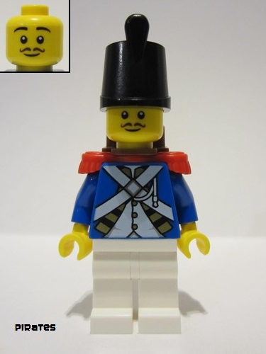 lego 2023 mini figurine pi193 Imperial Soldier IV Male, Black Shako Hat, Red Epaulettes, Reddish Brown Mustache, Backpack 