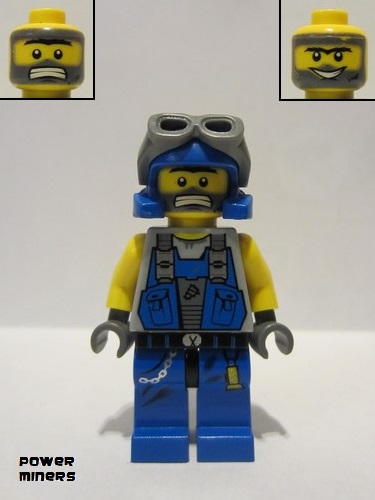 lego 2009 mini figurine pm018 Power Miner - Duke Bare Arms 