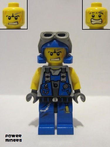 lego 2009 mini figurine pm022 Power Miner - Rex Goggles 