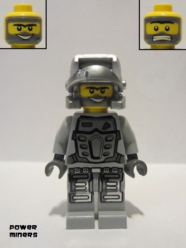 lego 2010 mini figurine pm031 Power Miner - Duke Gray Outfit 