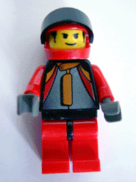 lego 2002 mini figurine rac016 Car 84 Red/Black, Red Flame Helmet 