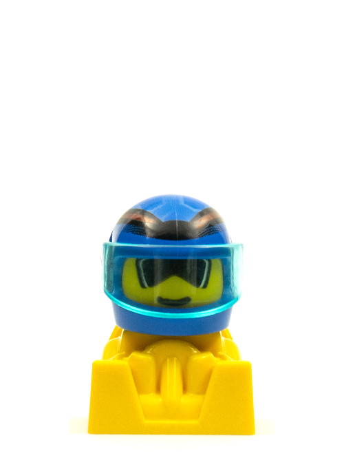 lego 2002 mini figurine rac087 Off Road Racer Blue and Yellow 