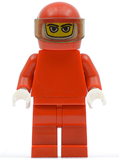 lego 2004 mini figurine rac024 F1 Ferrari Driver With Helmet and Balaclava - without Torso Stickers 