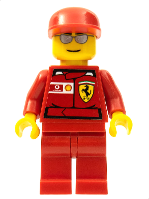 lego 2006 mini figurine rac030s F1 Ferrari Engineer With Torso Stickers 