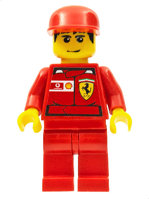 lego 2006 mini figurine rac031s F1 Ferrari Record Keeper With Vodafone Shell Torso Stickers 