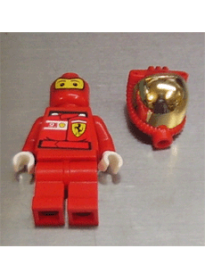 lego 2006 mini figurine rac033s F1 Ferrari Pit Crew Member Fuel - with Torso Stickers 