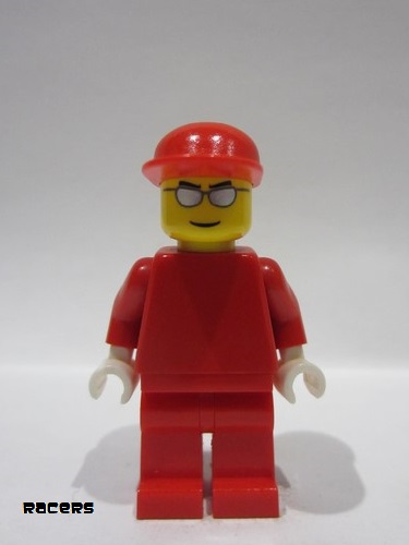 lego 2007 mini figurine rac030a F1 Ferrari Engineer Without Torso Stickers, White Hands 