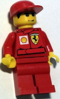 lego 2007 mini figurine rac031bs F1 Ferrari Record Keeper With Shell Torso Stickers 