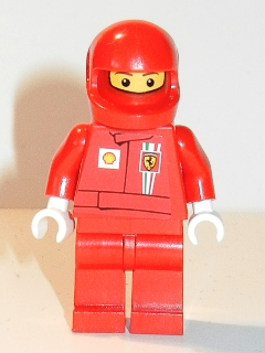 lego 2009 mini figurine rac025cs F1 Ferrari Pit Crew Member With Torso Stickers on Front and Back 