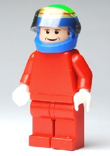 lego 2009 mini figurine rac043 F1 Ferrari - F. Massa With Helmet Blue Printed - without Torso Stickers 