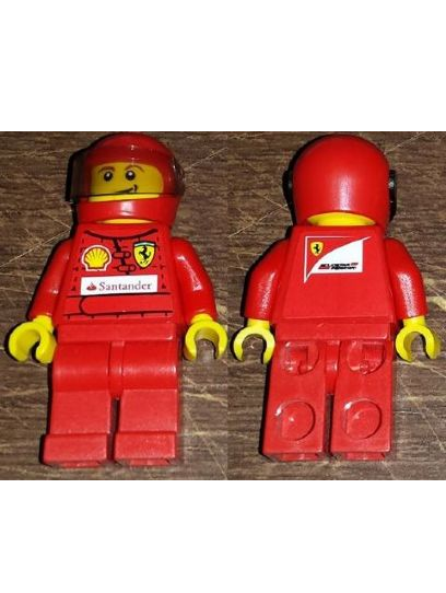 lego 2012 mini figurine rac052s F1 Ferrari Pit Crew Tire Carrier With Torso Stickers 