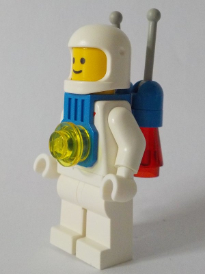 lego 1985 mini figurine sp052a Classic Space White with Blue Jet Pack 