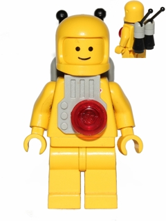 lego 1986 mini figurine sp053a Classic Space Yellow with Light Gray Jet Pack and Black Cones 