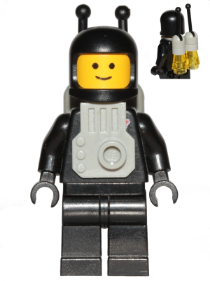 lego 1986 mini figurine sp059a Classic Space Black with Light Gray Jet Pack 