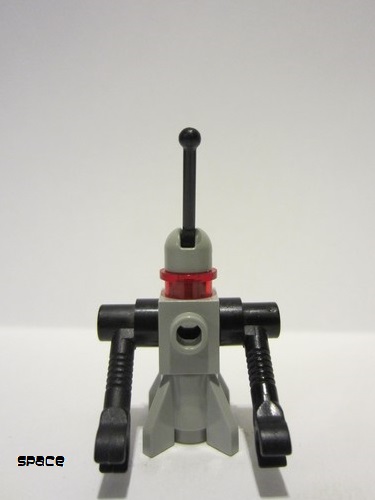 lego 1986 mini figurine sp080 Classic Space Droid Rocket Base, Light Gray and Black with Trans-Red Eye 