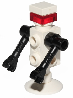 lego 1988 mini figurine sp125 Futuron Droid White with Black Arms, Trans Red Eye 