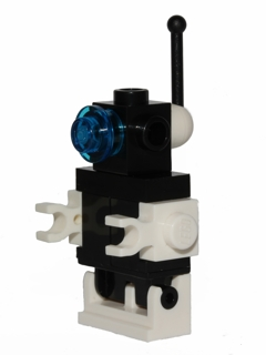 lego 1989 mini figurine sp079 Futuron Droid Black with White Base, Arms, and Antenna Base 