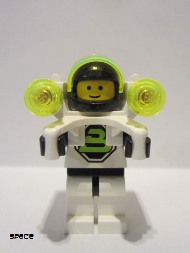 lego 1991 mini figurine sp051 Blacktron 2 With Jet Pack and Trans-Neon Green Lights 