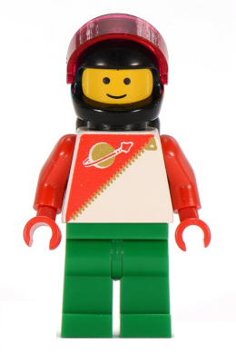 lego 1991 mini figurine sp056 Futuron Red/Green with Black Helmet 