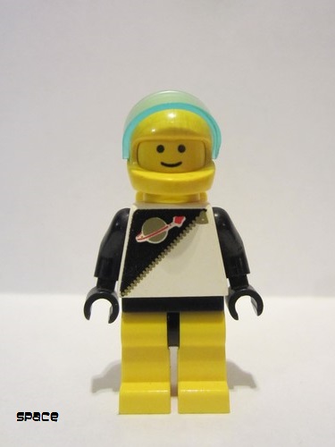 lego 1991 mini figurine sp057 Futuron Black/Yellow with Yellow Helmet 