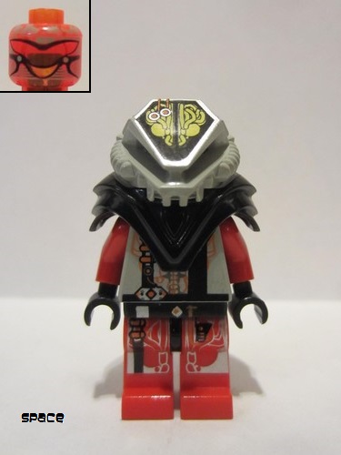 lego 1997 mini figurine sp046 UFO Zotaxian Alien Red Pilot with Armor and Printed Helmet (Chamon) 
