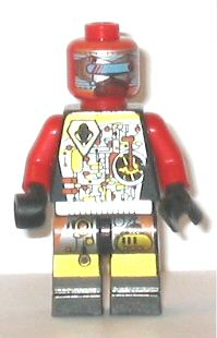 lego 1997 mini figurine sp066 UFO Droid Red with LEGO Logo on Back (Techdroid 2) 