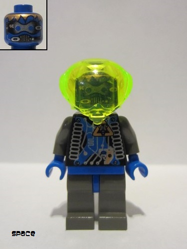 lego 1998 mini figurine sp021 Insectoids Zotaxian Alien Male, Gray and Blue with Silver Circuits and Hoses (Lieutenant Maverick) 