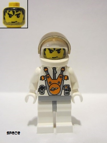 lego 2007 mini figurine mm003 Mars Mission Astronaut With Helmet and Messy Hair and Stubble 