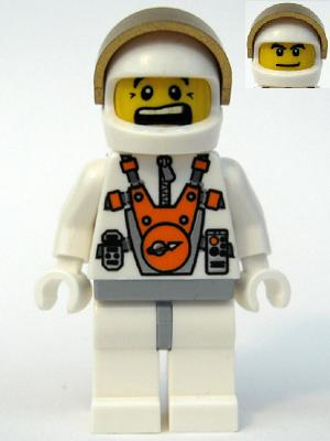 lego 2008 mini figurine mm011 Mars Mission Astronaut With Helmet and Dual Sided Head 