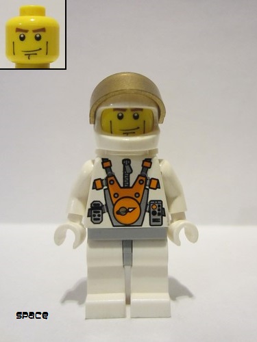 lego 2008 mini figurine mm014 Mars Mission Astronaut With Helmet and Cheek Lines and Backpack 