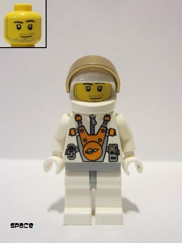 lego 2008 mini figurine mm015 Mars Mission Astronaut With Helmet, Metallic Gold Visor, Smirk and Stubble Beard 