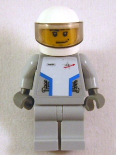 lego 2008 mini figurine sp086s Star Justice Astronaut 1 With Torso Sticker (Silver Badge), Smirk and Stubble Beard 