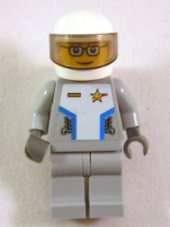 lego 2008 mini figurine sp087s Star Justice Astronaut 2 With Torso Sticker (glasses, gold badge) 