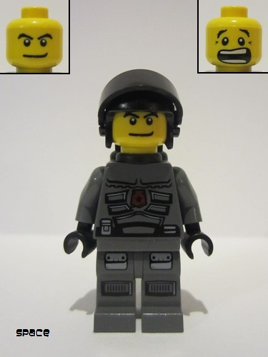 lego 2009 mini figurine sp096 Space Police 3 Officer 4 Airtanks 