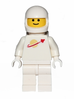 lego 2010 mini figurine sp006new2 Classic Space White with Airtanks and Motorcycle (Standard) Helmet, Logo High on Torso (Second Reissue) 