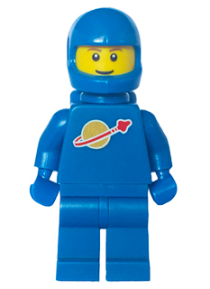 lego 2012 mini figurine sp004new2 Classic Space Blue with Airtanks and Motorcycle (Standard) Helmet, Brown Eyebrows, Thin Grin (Reissue) 