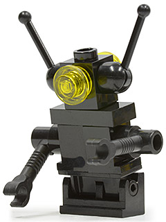 lego 2014 mini figurine sp075new Classic Space Droid Hinge Base, Black with Trans-Yellow Eyes (Bar through Torso) 
