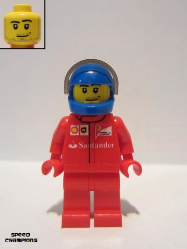 lego 2015 mini figurine sc013 Ferrari Pit Crew Member 1 Scooter Driver 