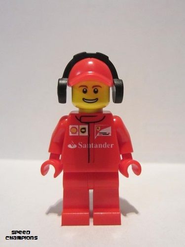 lego 2015 mini figurine sc015 Ferrari Pit Crew Member 3 Smile 