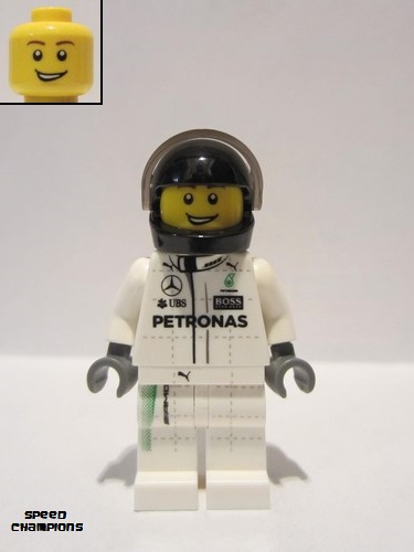lego 2017 mini figurine sc042 Mercedes Petronas Race Car Driver