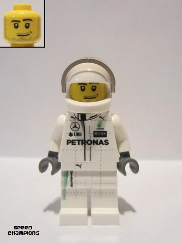 lego 2017 mini figurine sc043 Mercedes Petronas Race Car Driver